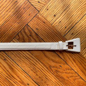 Vintage Thierry Mugler White Embossed Leather Belt